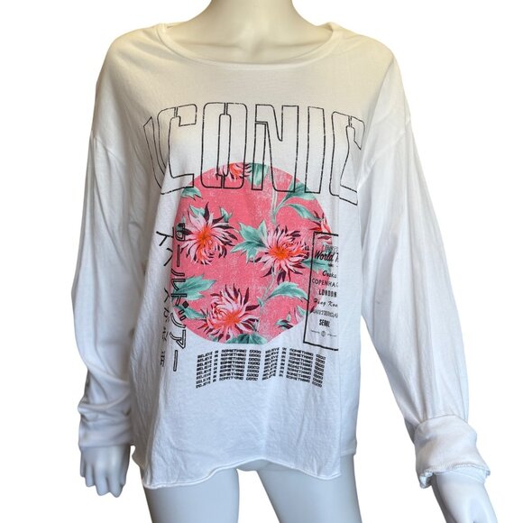 Grayson Threads White Long Sleeve Graphic Tee Iconic Floral Japanese Letters XXL - Picture 1 of 6